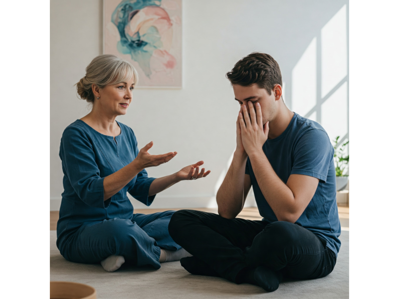 Meditierende unterhalten sich