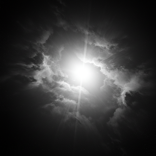 Lichtstrahlen kommen durch ein Wolkenloch